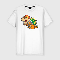 Футболка slim-fit Bowser drawing, цвет: белый