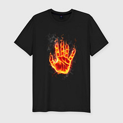 Мужская slim-футболка Ладонь в пламени