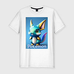 Футболка slim-fit Pokemon Vaporeon, цвет: белый