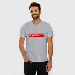Футболка slim-fit Я душнила - красный, цвет: меланж — фото 2