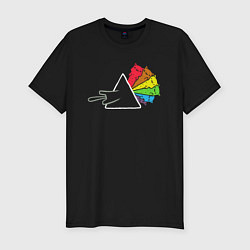 Футболка slim-fit Pink Floyd коты, цвет: черный