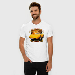 Футболка slim-fit Американский маслкар Chevrolet Corvette Stingray, цвет: белый — фото 2