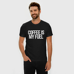 Футболка slim-fit Coffee is my fuel, цвет: черный — фото 2
