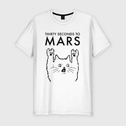 Мужская slim-футболка Thirty Seconds to Mars - rock cat
