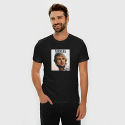 Футболка slim-fit Nirvana Оуэн Уилсон пародия, цвет: черный — фото 2