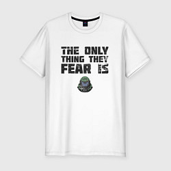 Футболка slim-fit The only thing they fear is you doom slayer, цвет: белый