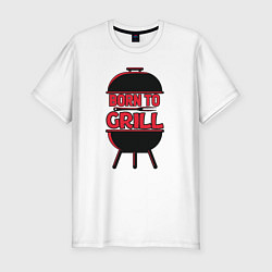 Футболка slim-fit Born to grill, цвет: белый