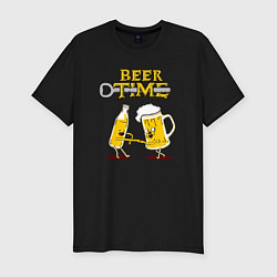 Футболка slim-fit Beer time, цвет: черный