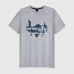 Футболка slim-fit City New York, цвет: меланж