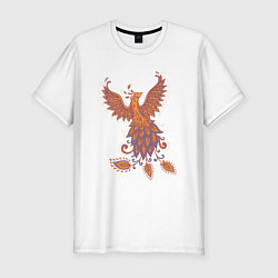 Футболка slim-fit Жар птица, цвет: белый