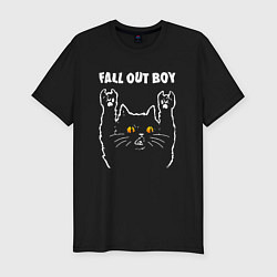 Футболка slim-fit Fall Out Boy rock cat, цвет: черный