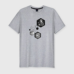 Футболка slim-fit Папоротники и грибы, цвет: меланж