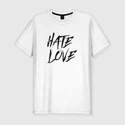 Футболка slim-fit Hate love Face, цвет: белый