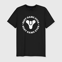 Футболка slim-fit Символ Destiny и круглая надпись best game ever, цвет: черный