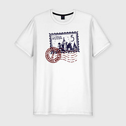 Футболка slim-fit Марка России, цвет: белый