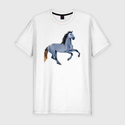 Футболка slim-fit Андалузская лошадь, цвет: белый
