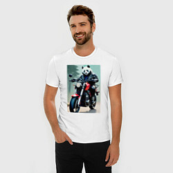 Футболка slim-fit Panda - cool biker, цвет: белый — фото 2