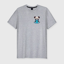 Мужская slim-футболка Cute panda