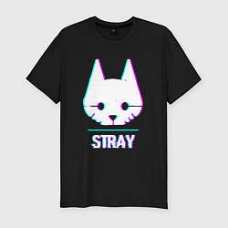 Футболка slim-fit Stray в стиле glitch и баги графики, цвет: черный