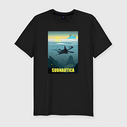 Футболка slim-fit Subnautica инопланетный океан, цвет: черный