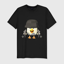 Футболка slim-fit Chicken Gun в каске, цвет: черный