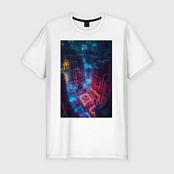 Футболка slim-fit Tetris NEON powered by AI, цвет: белый