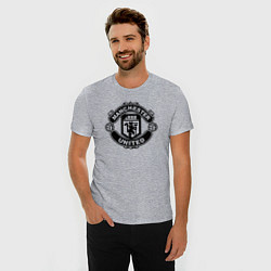 Футболка slim-fit Manchester United black, цвет: меланж — фото 2