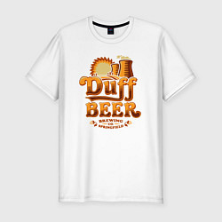 Футболка slim-fit Duff beer brewing, цвет: белый