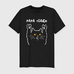 Футболка slim-fit Papa Roach rock cat, цвет: черный