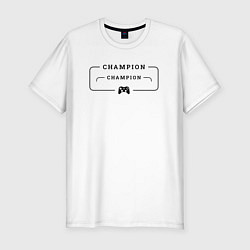 Футболка slim-fit S T A L K E R gaming champion: рамка с лого и джой, цвет: белый