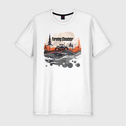 Мужская slim-футболка Farming Simulator - Vector flat