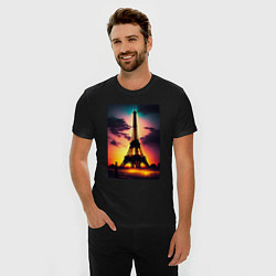 Футболка slim-fit Башня в Париже, цвет: черный — фото 2
