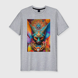 Мужская slim-футболка The demonic cats gaze