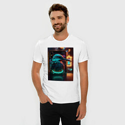 Футболка slim-fit Зимородок киберпанк, цвет: белый — фото 2