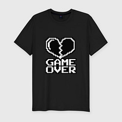 Футболка slim-fit Game Over на черном фоне, цвет: черный