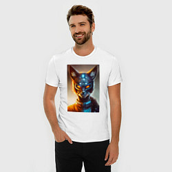 Футболка slim-fit Cyber-fox - neural network, цвет: белый — фото 2