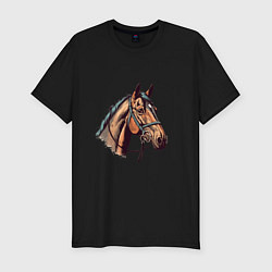 Футболка slim-fit Коняка скакуняка, цвет: черный