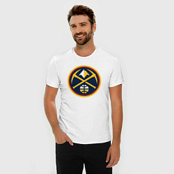 Футболка slim-fit Denver Nuggets logo, цвет: белый — фото 2