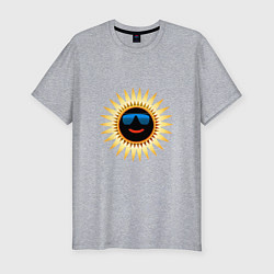 Мужская slim-футболка Солнце в очках