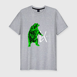 Мужская slim-футболка Славянский Велес-медведь