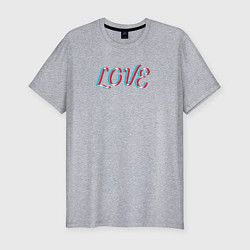 Мужская slim-футболка Love в стиле неон