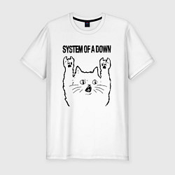 Мужская slim-футболка System of a Down - rock cat