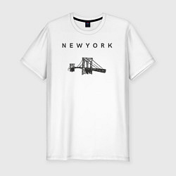 Футболка slim-fit Бруклинский мост, цвет: белый