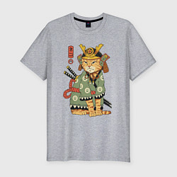 Футболка slim-fit Samurai battle cat, цвет: меланж