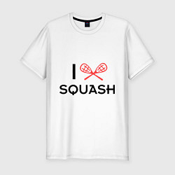 Мужская slim-футболка I Love Squash
