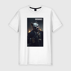 Футболка slim-fit Pay day 3 wolf, цвет: белый