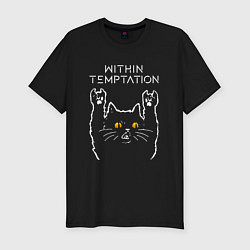 Футболка slim-fit Within Temptation rock cat, цвет: черный