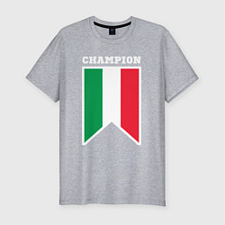 Футболка slim-fit Италия чемпион, цвет: меланж