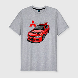 Футболка slim-fit Lancer Evolution 8, цвет: меланж