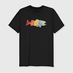 Футболка slim-fit Color fish, цвет: черный